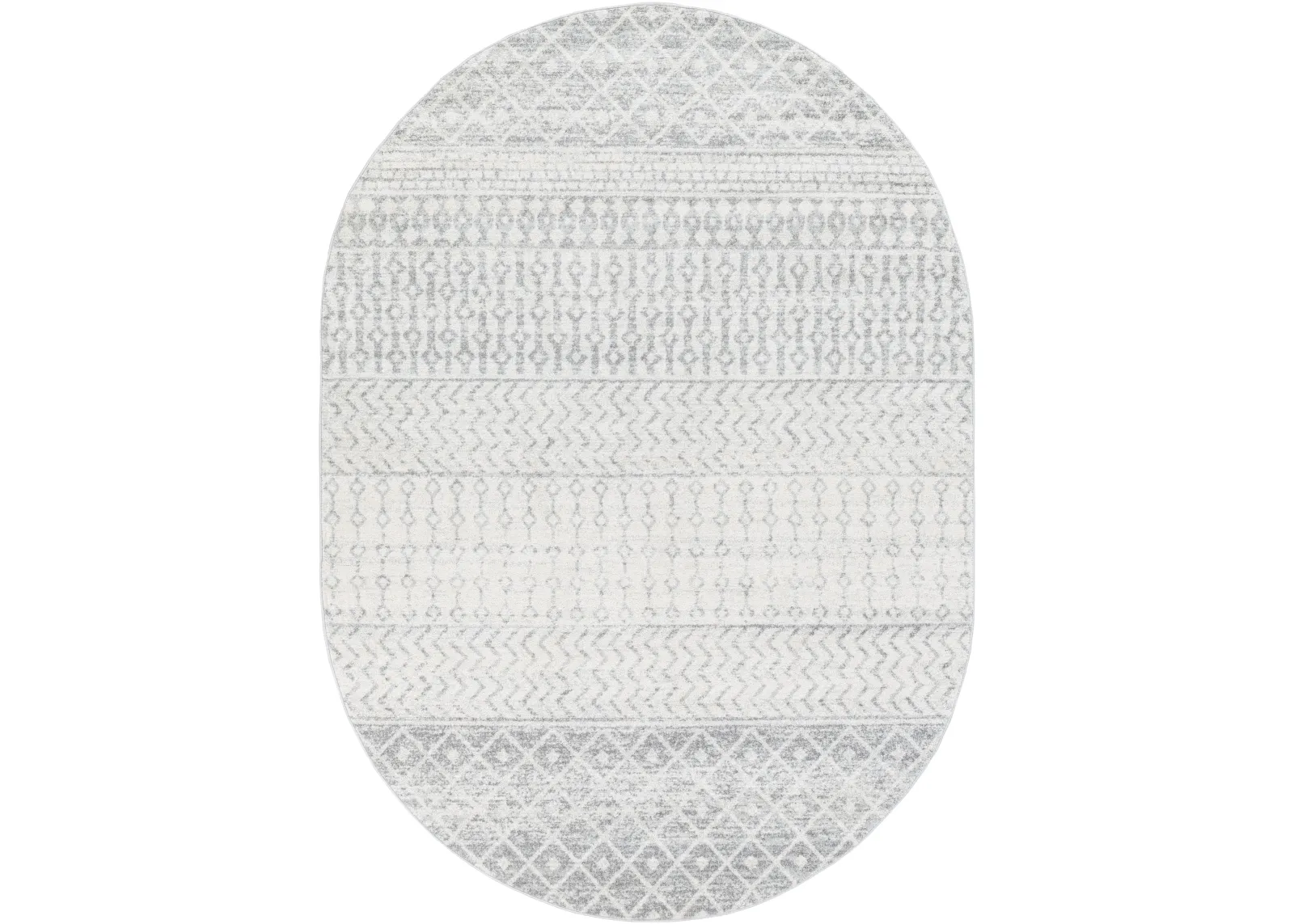 Elaziz ELZ-2345 6'7' x 9' Oval Gray Rug