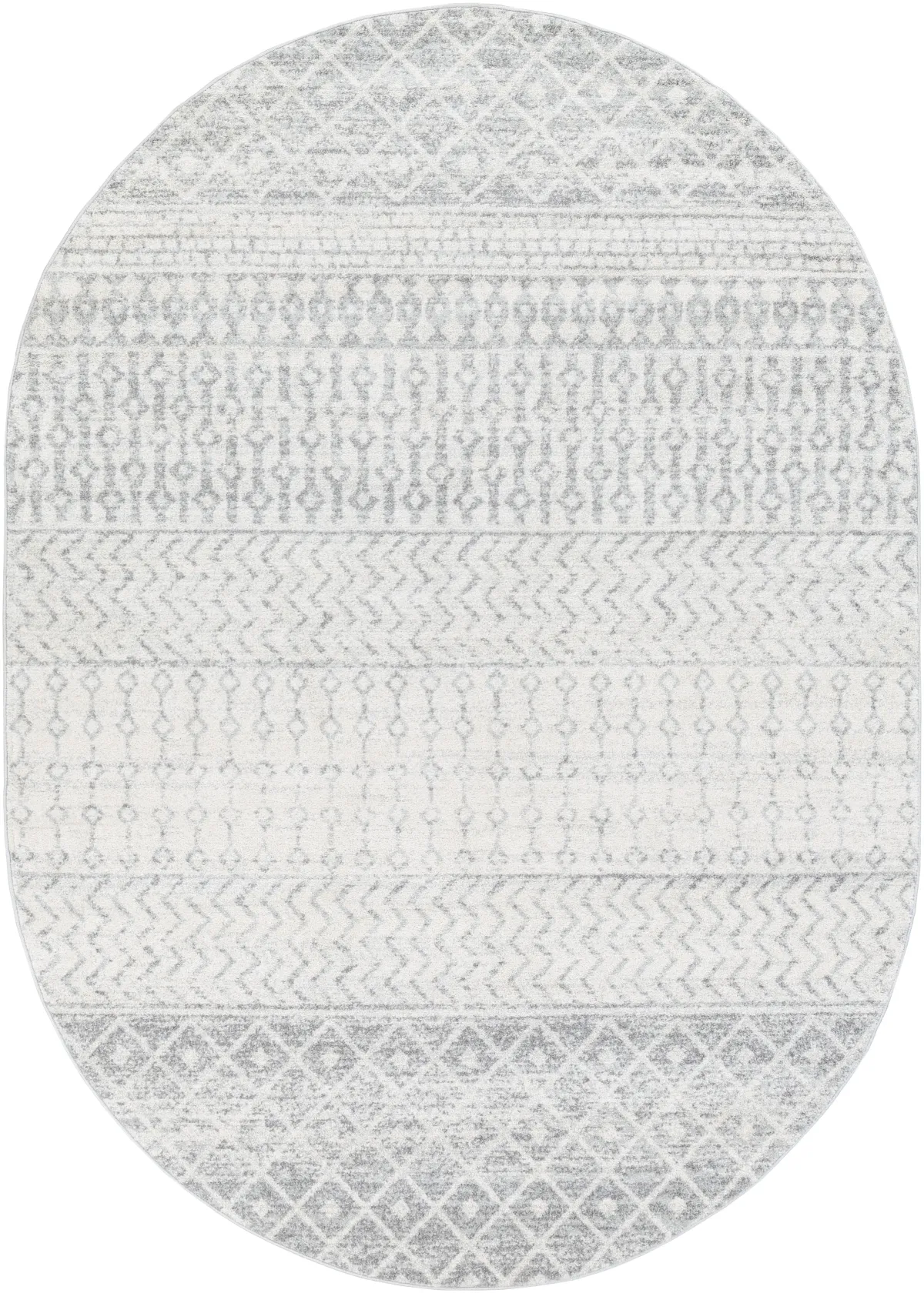 Elaziz ELZ-2345 6'7' x 9' Oval Gray Rug