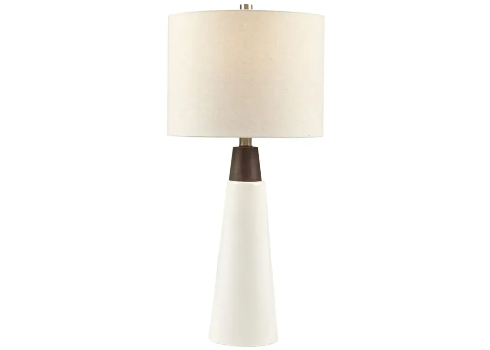 Tristan Triangular Ceramic And Wood Table Lamp