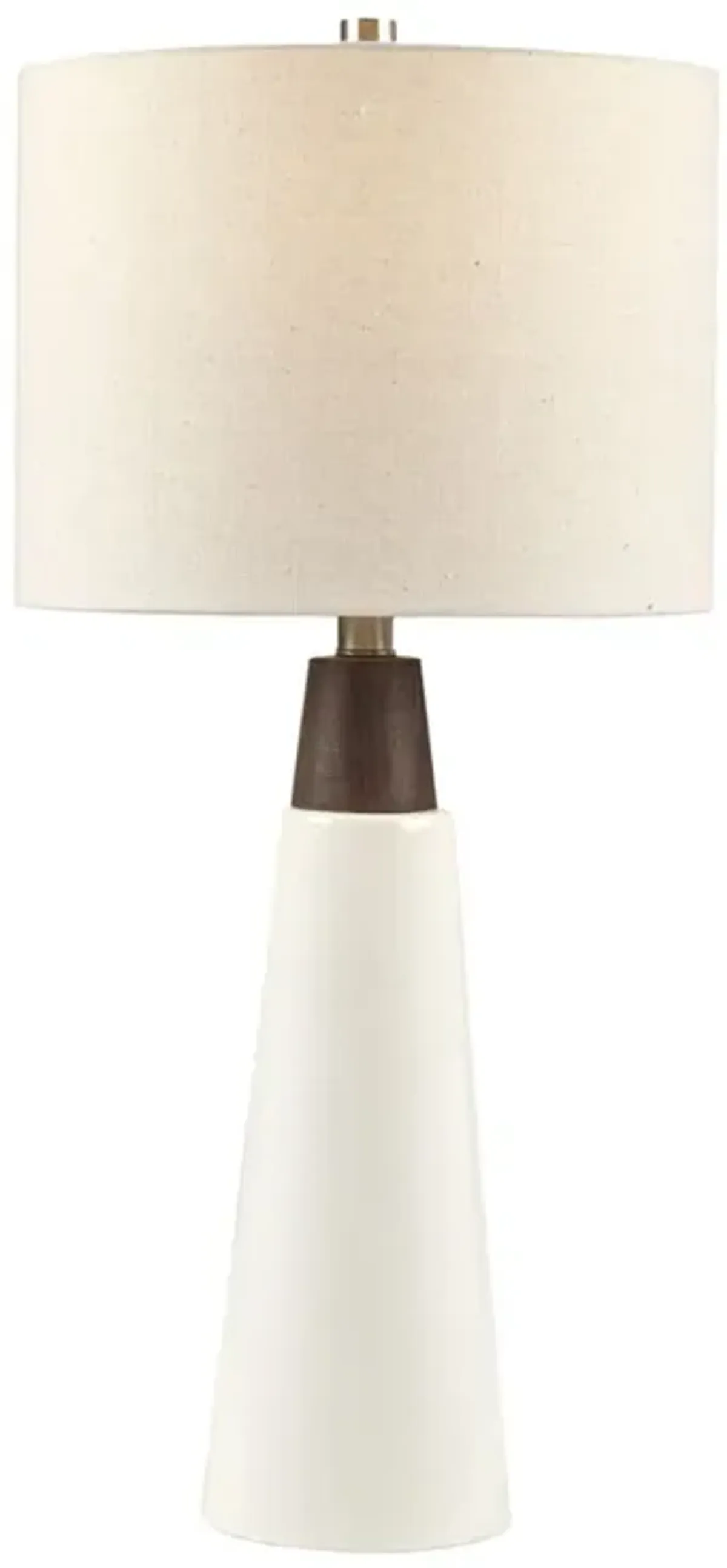 Tristan Triangular Ceramic And Wood Table Lamp