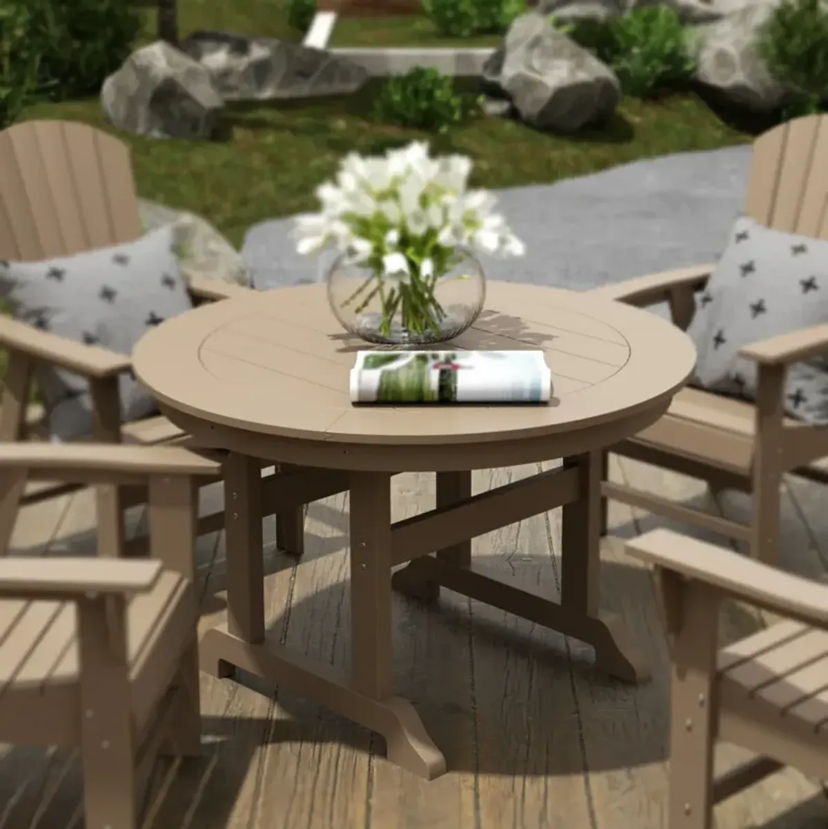 WestinTrends 47" Round Outdoor Patio Dining Table