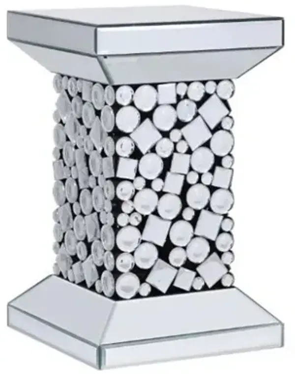 Hivvago 20" Silver Glass And Manufactured Wood Square Mirrored End Table