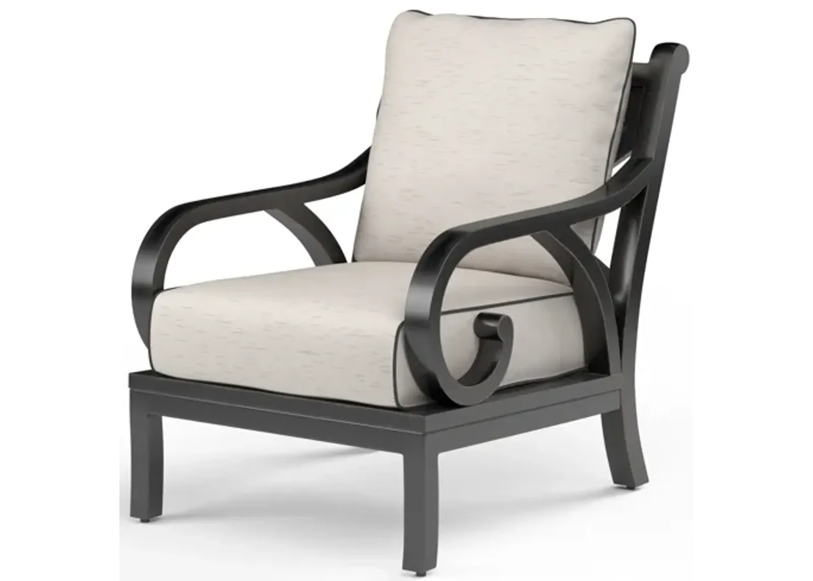 Monterey Club Chair in Frequency Sand w/ Contrast Canvas Java Welt