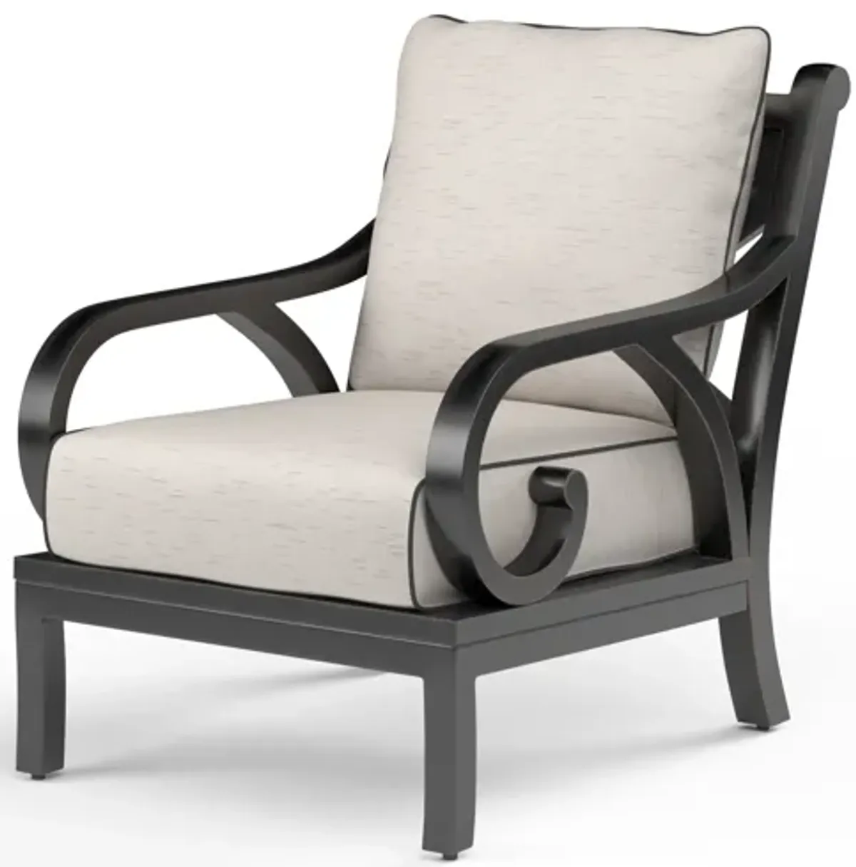 Monterey Club Chair in Frequency Sand w/ Contrast Canvas Java Welt