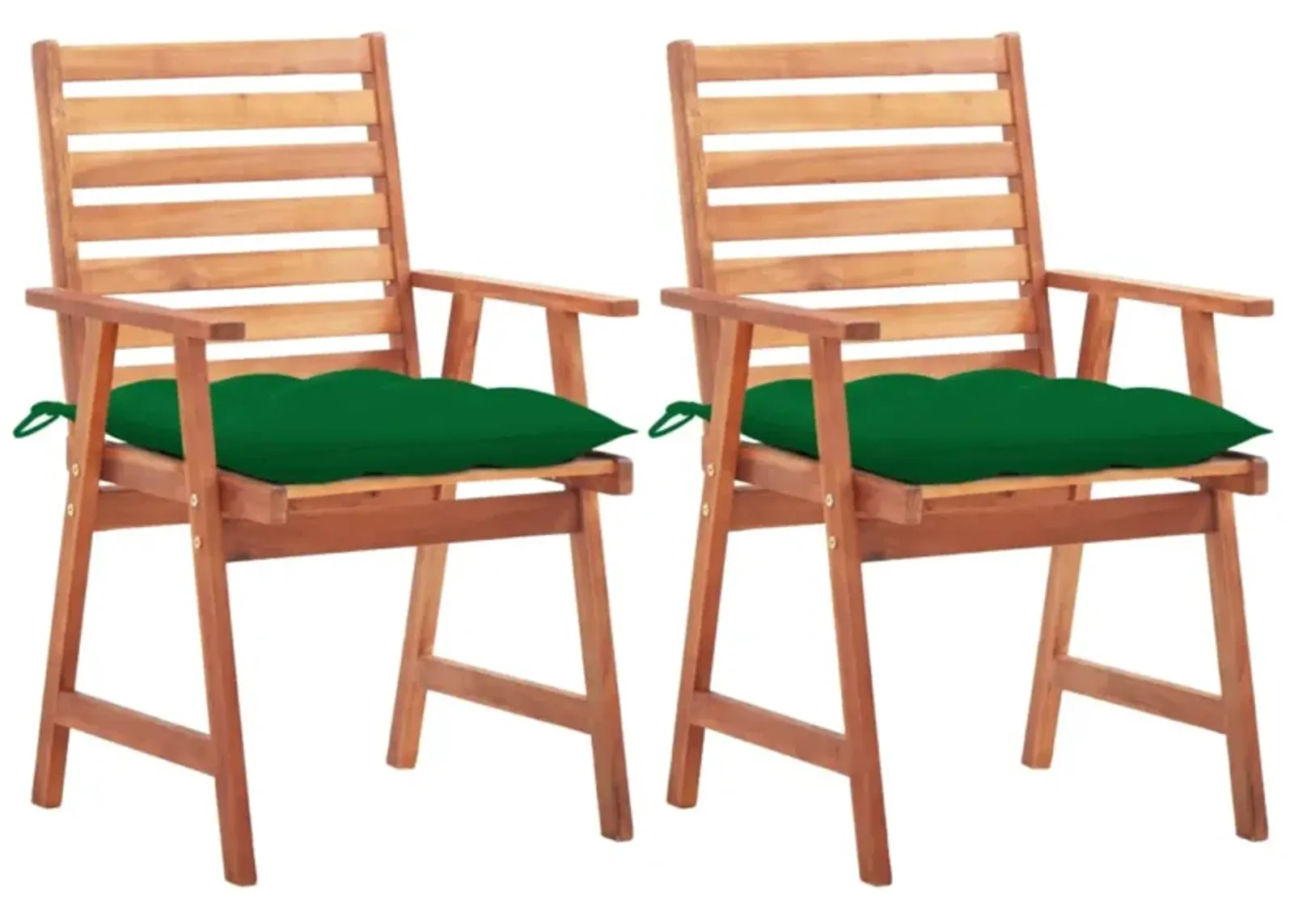 vidaXL Patio Dining Chairs 2 pcs with Cushions Solid Acacia Wood