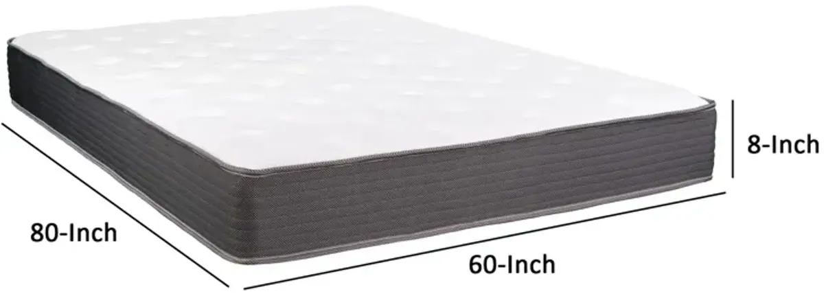 Cari 8 Inch Hybrid Queen Size Mattress, Cool Gel Memory Foam, Pocket Coil - Benzara