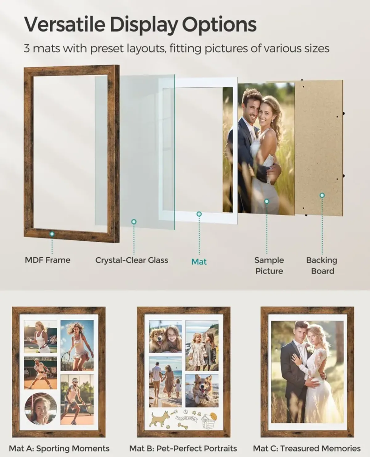 A4 Picture Frame Collage: Stylish Multi-Photo Display for Personalized Décor