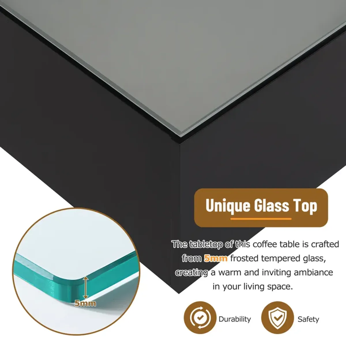 Merax Modern High Gloss Center Table Coffee Table