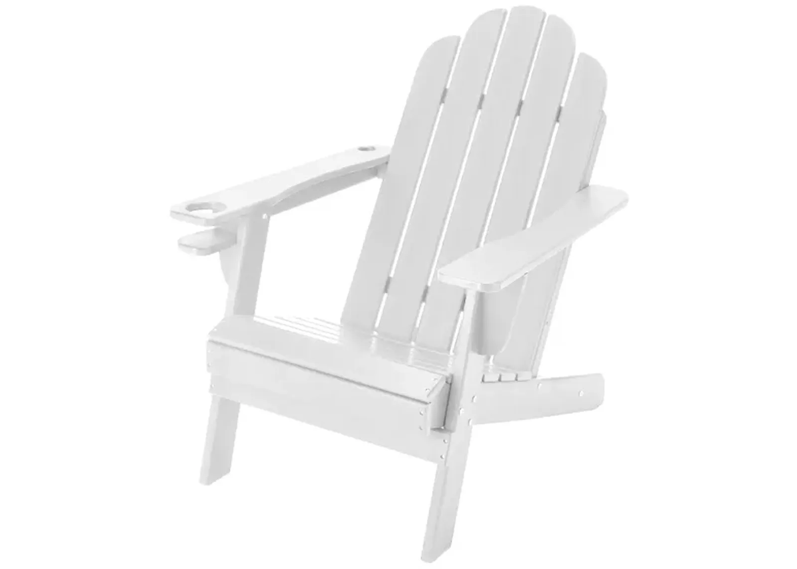 Traditional Curveback Plastic Patio Adirondack Chair with Cup Holder and umbrella holder Outdoor