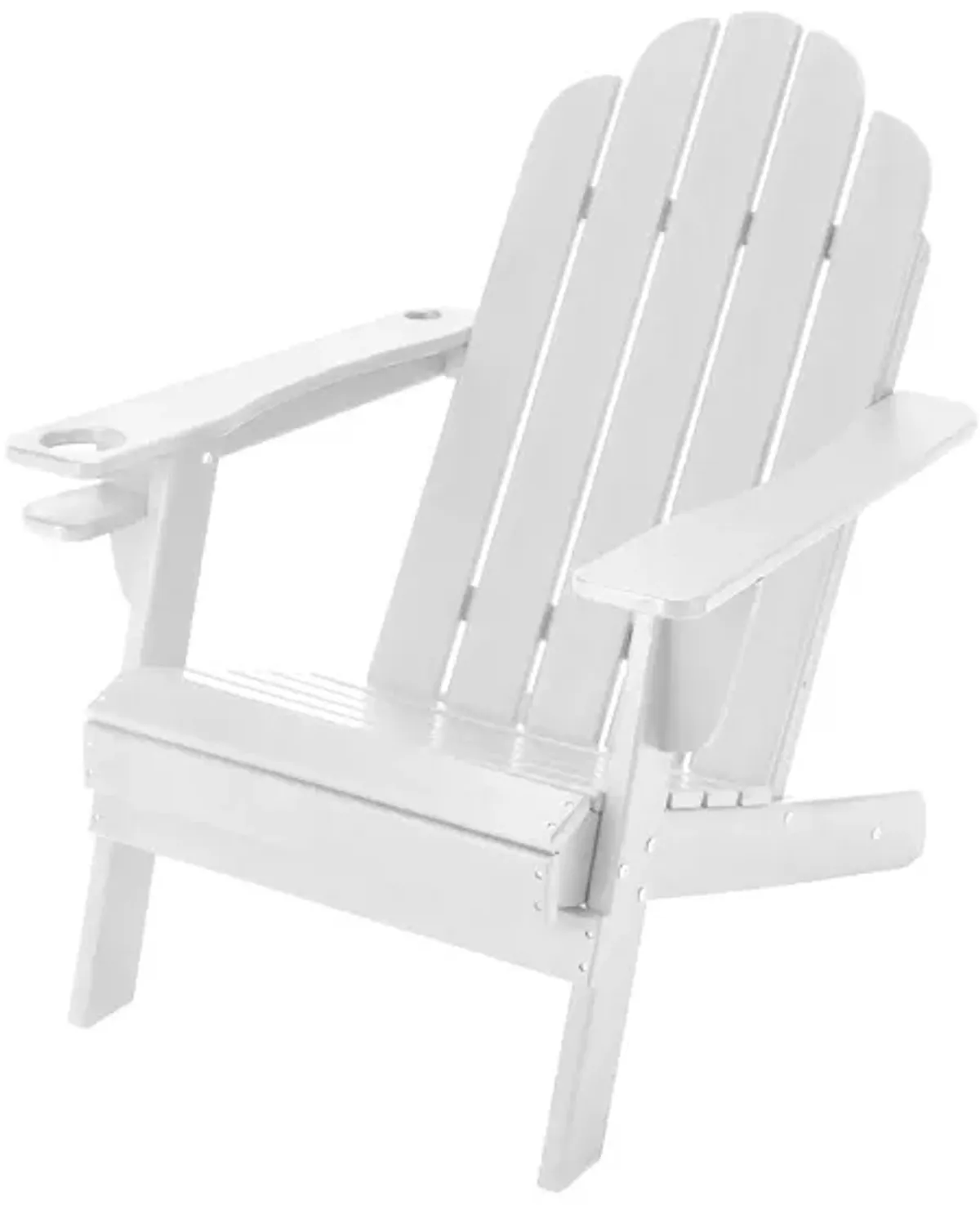 Traditional Curveback Plastic Patio Adirondack Chair with Cup Holder and umbrella holder Outdoor