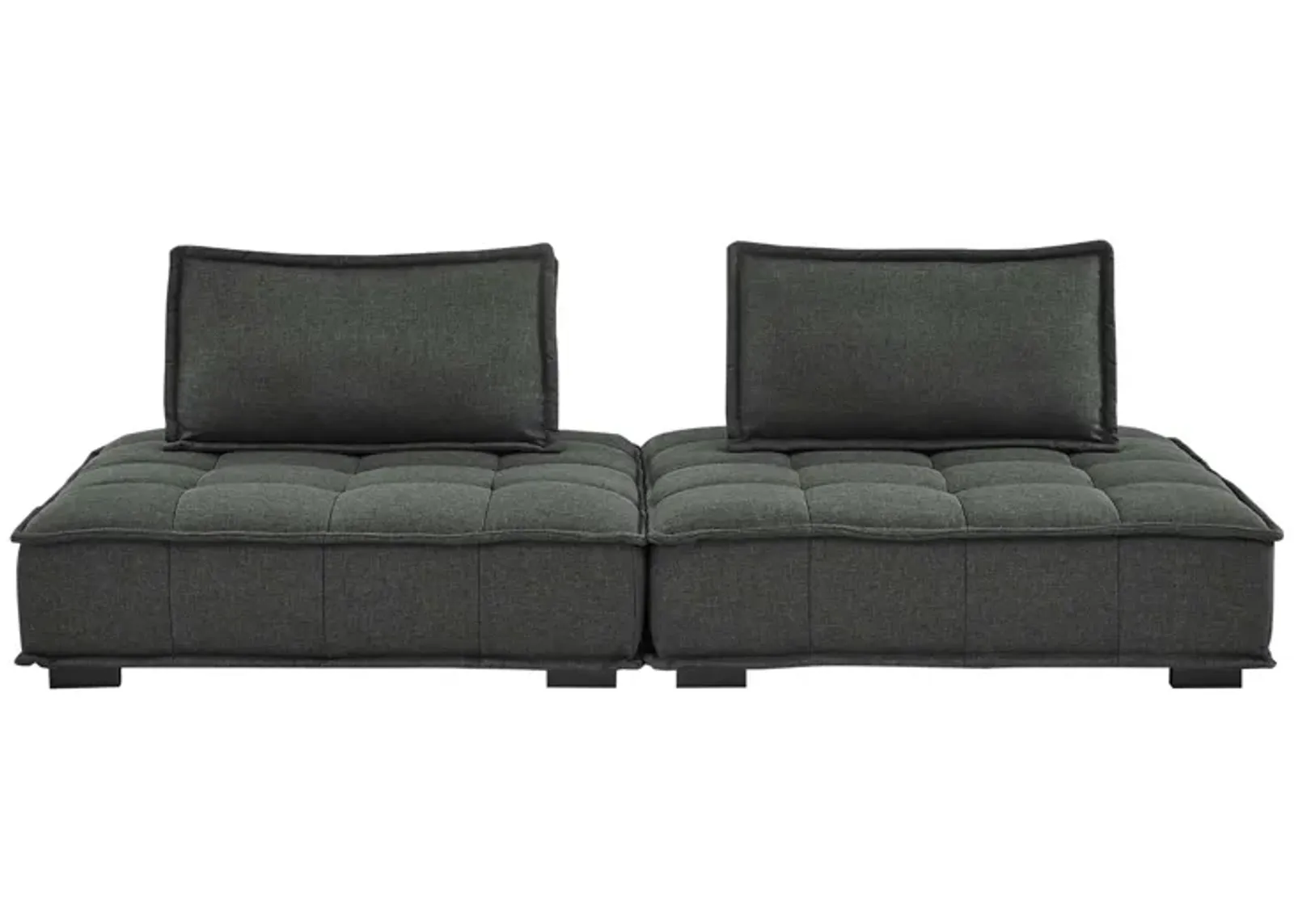 Saunter Tufted Fabric 2-Piece Loveseat Gray