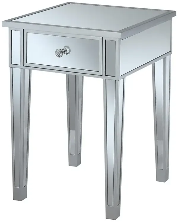Convience Concept, Inc. Gold Coast Mirrored End Table with Drawer