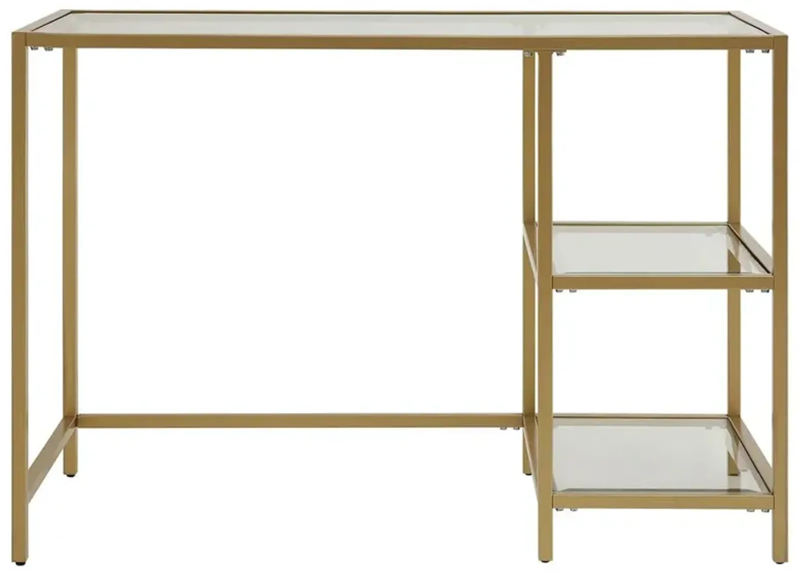 Carolina Living Marcello Glass Top Desk with Shelves - Gold