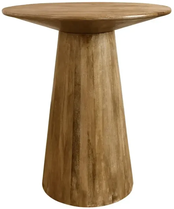 Mid-Century Jaden Round Bar Table in Distressed Natural