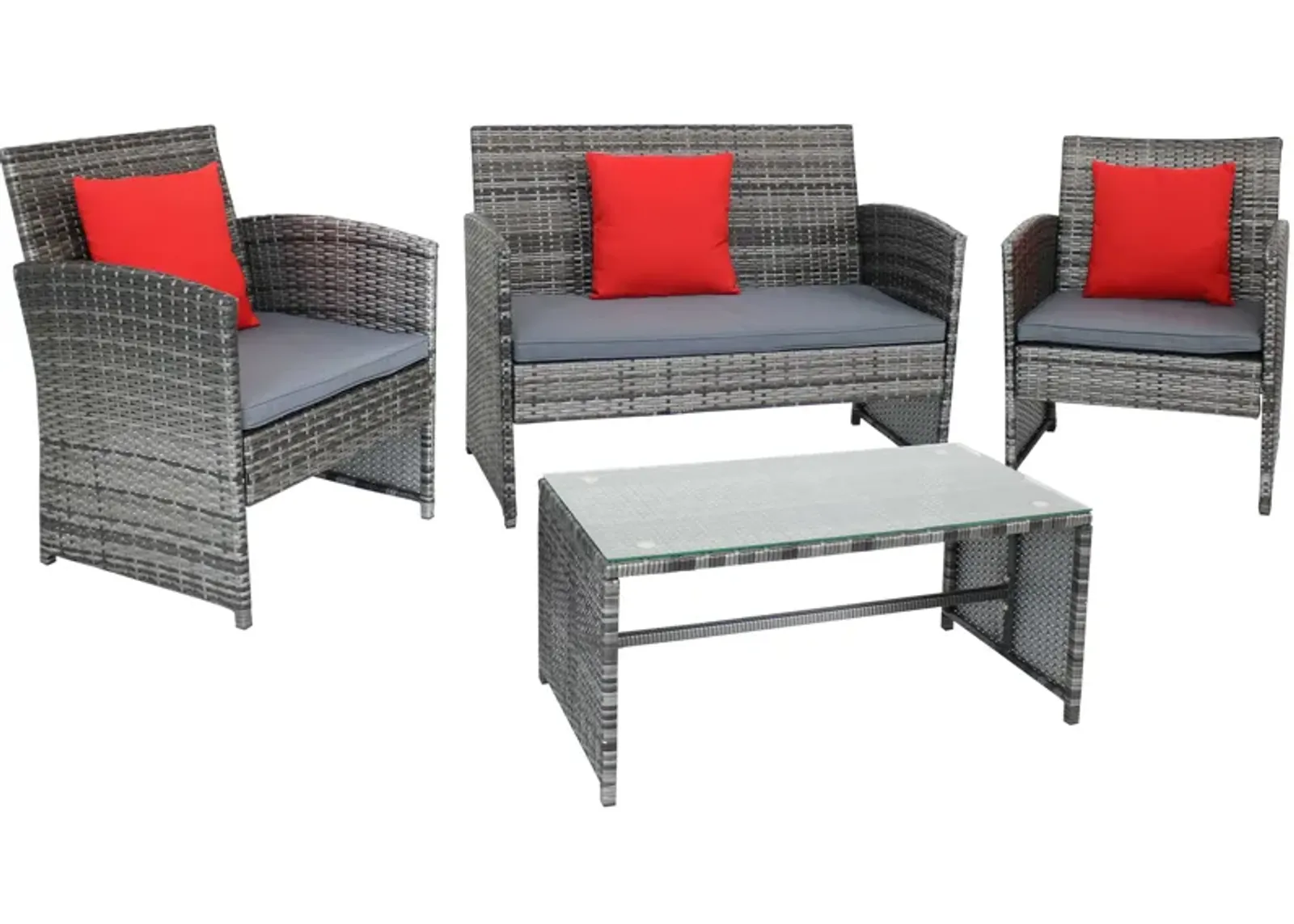 Sunnydaze Ardfield Rattan 4-Piece Patio Furniture Set