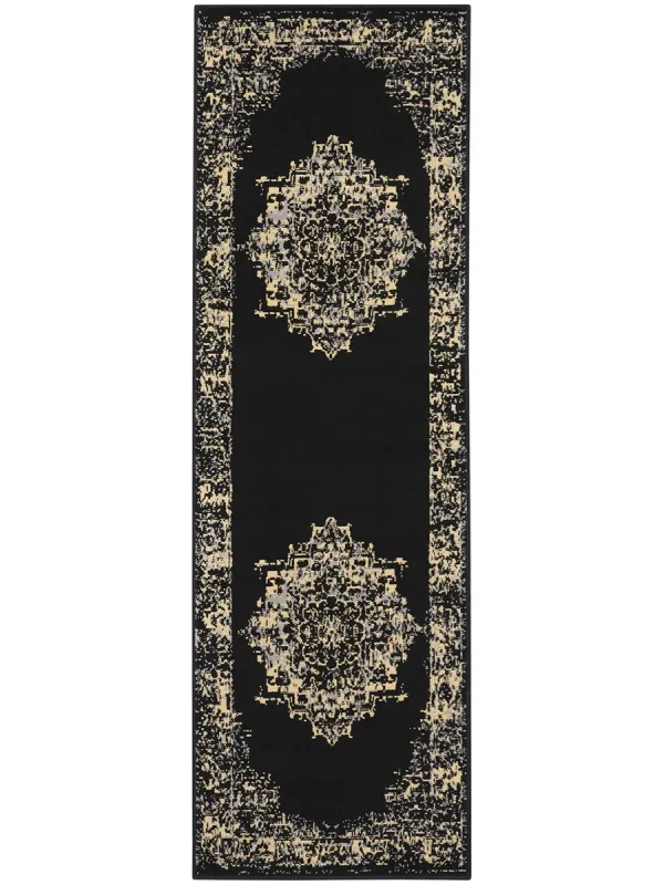 Grafix GRF14 Black 2' x 6' Rug