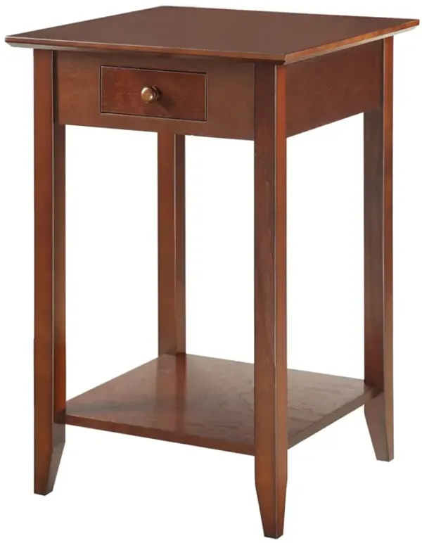 Convenience Concepts American Heritage End Table with Drawer and Shelf, Espresso