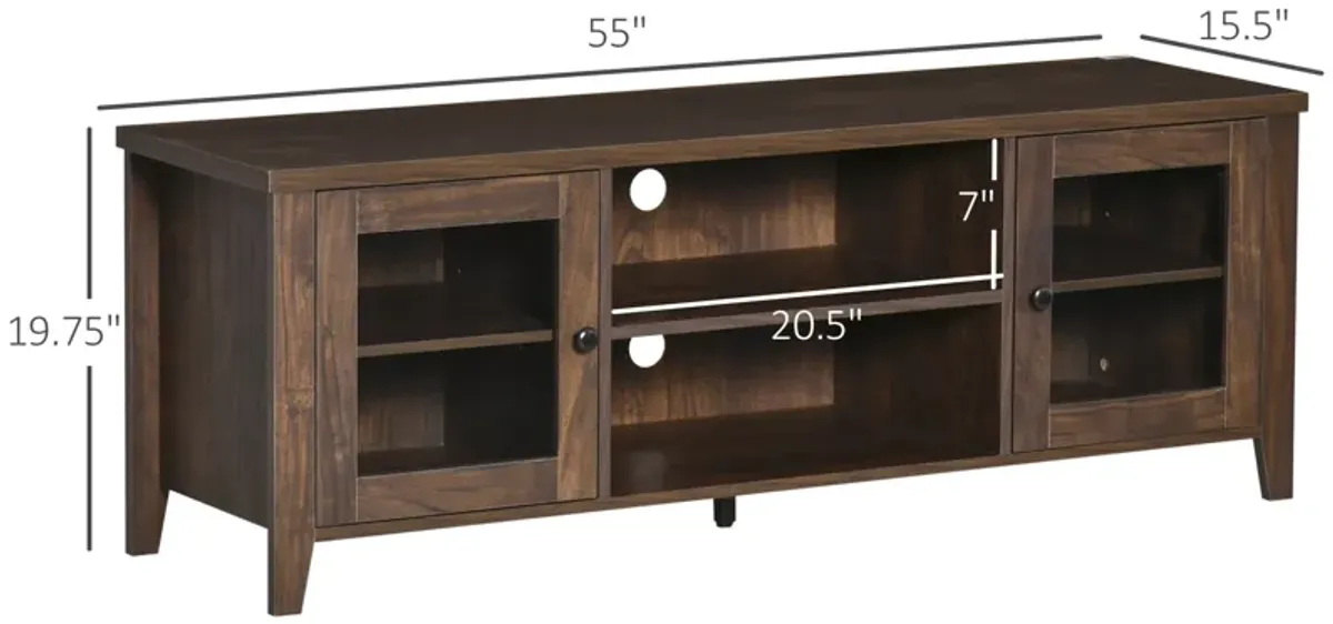 Brown TV Unit: Elegant Stand with Storage for 60" Televisions