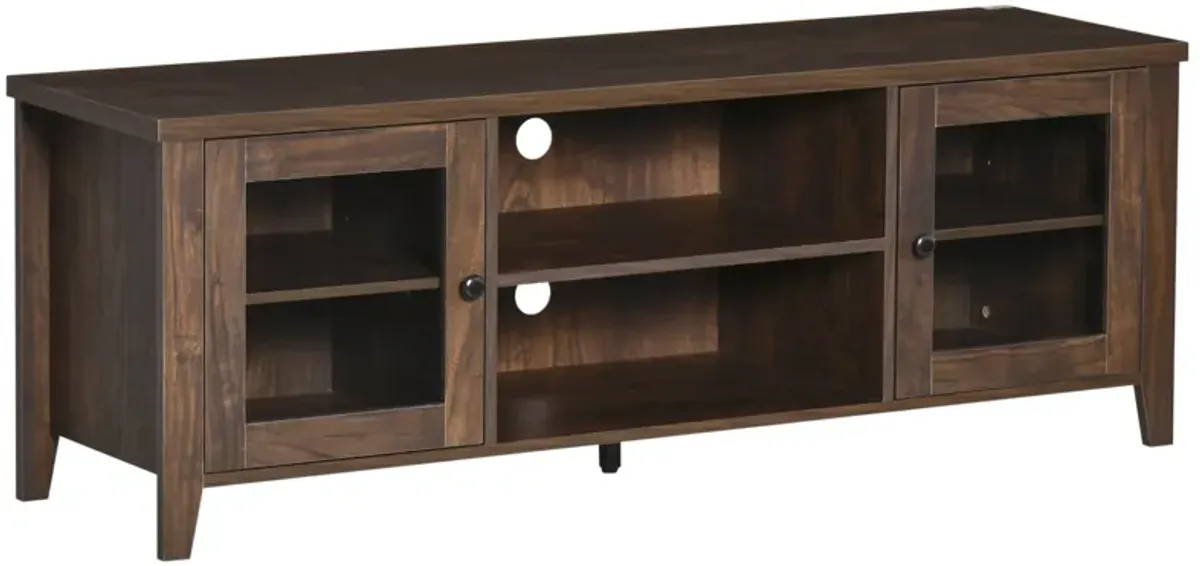 Brown TV Unit: Elegant Stand with Storage for 60" Televisions