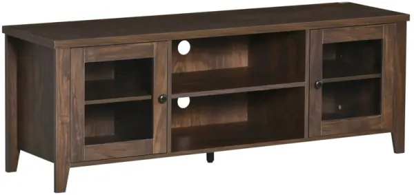 Brown TV Unit: Elegant Stand with Storage for 60" Televisions