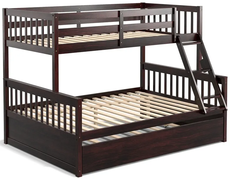 Twin Over Full Convertible Bunk Bed with Twin Trundle