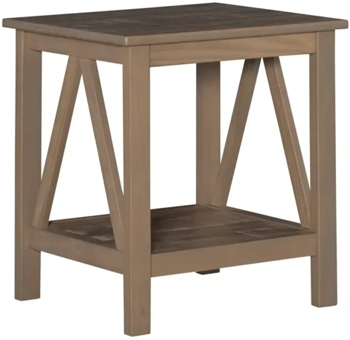 Linon Titian End Table, 20"W x 17.7"D x 22"H, Rustic Gray