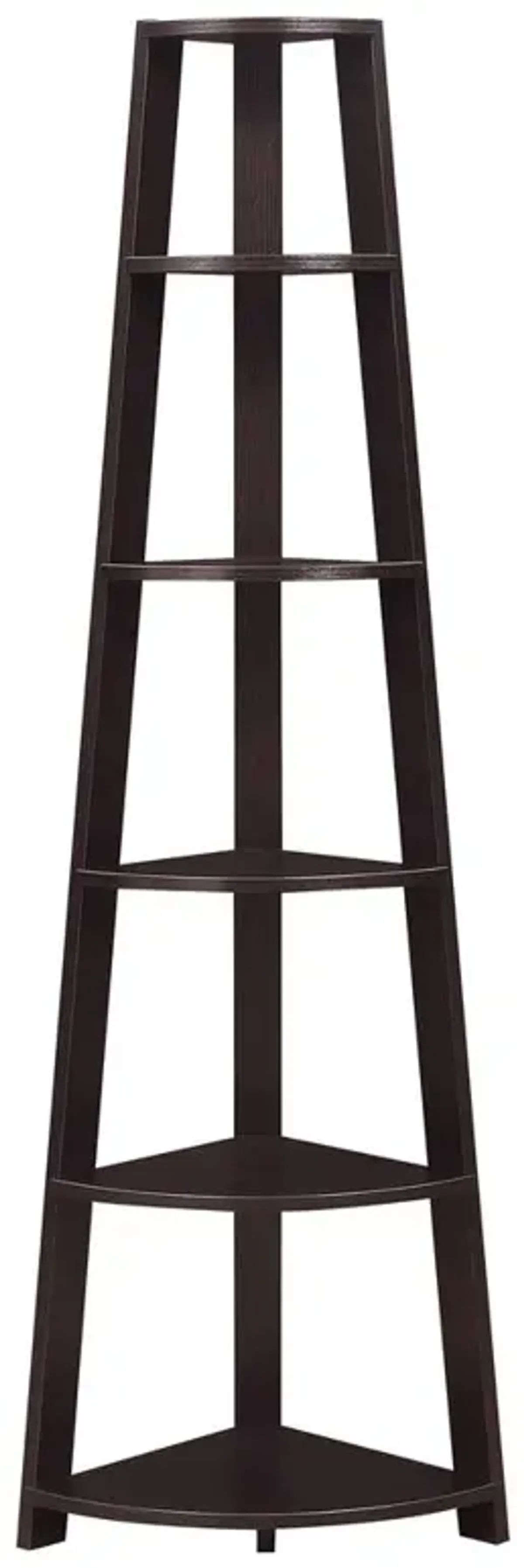 Convenience Concepts Newport 5 Tier Corner Bookshelf Espresso