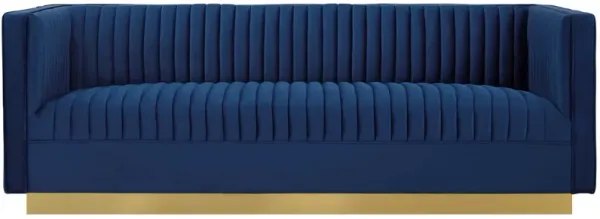 Sanguine Vertical Channel Tufted Performance Velvet Sofa