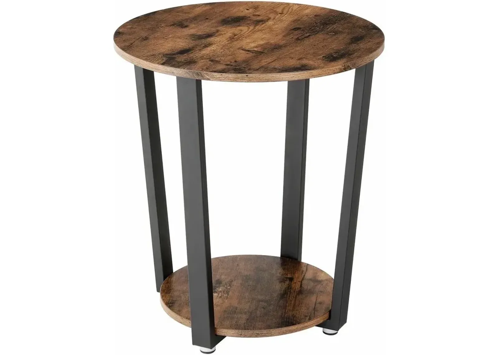 Hivvago Farmhouse Rustic Round Side Table Nightstand End Table