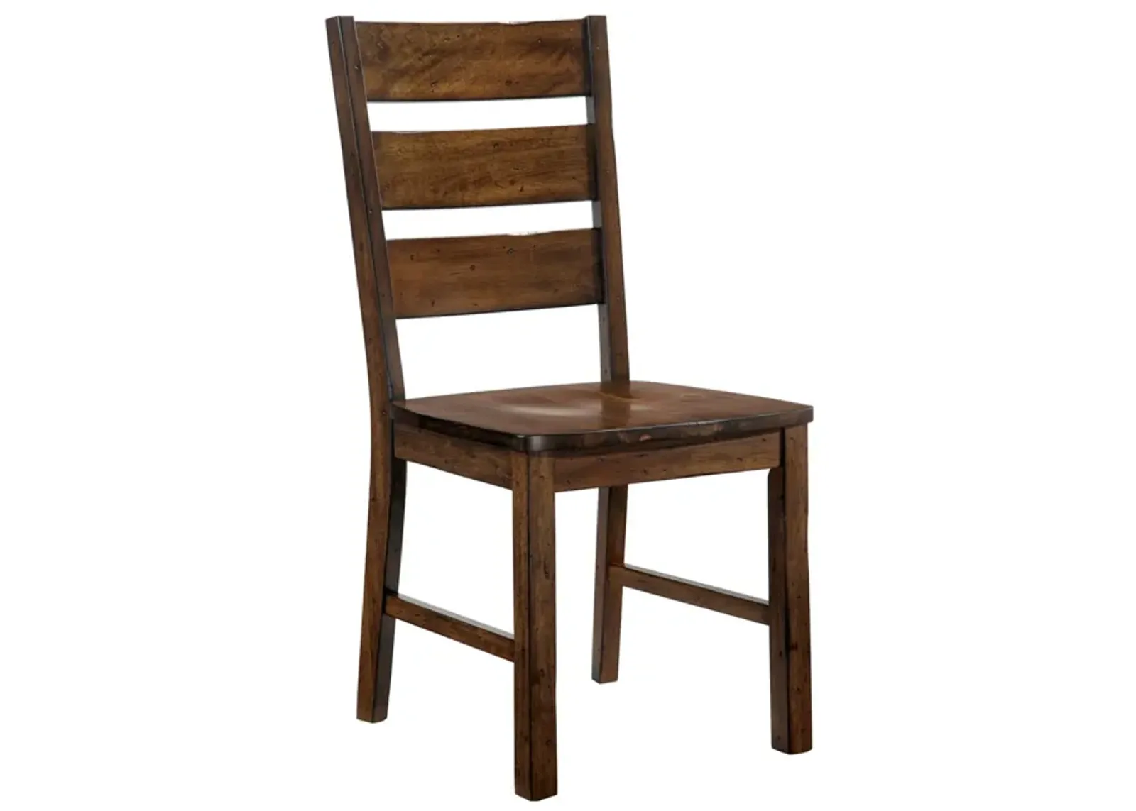 Wooden Side Chair With Block Legs, Brown, Pack Of Two