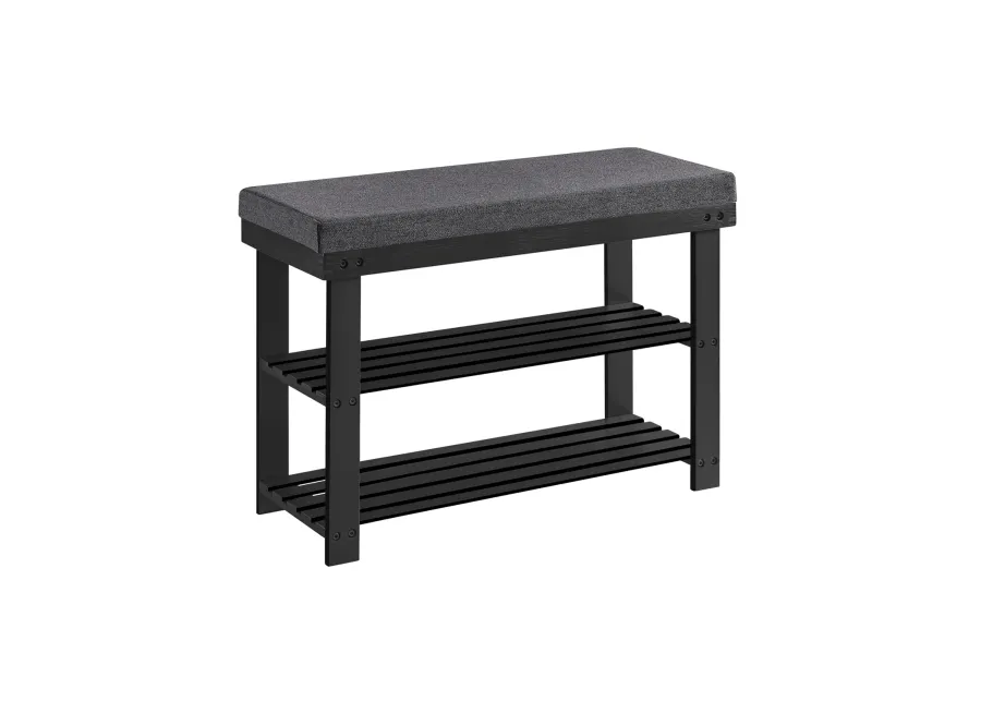 2-Tier Bamboo Shoe Bench with Stable Design for Entryway or Living Room