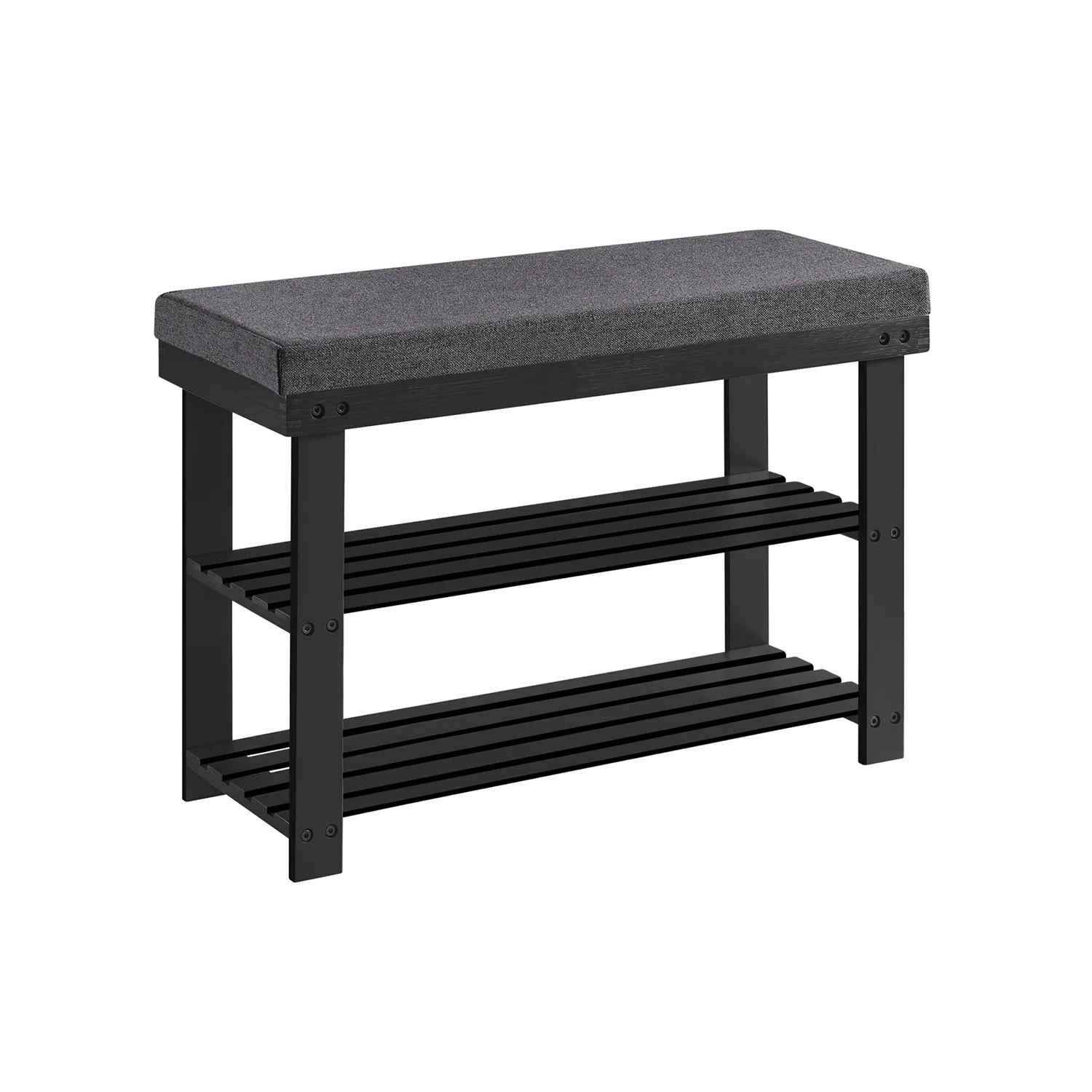 2-Tier Bamboo Shoe Bench with Stable Design for Entryway or Living Room