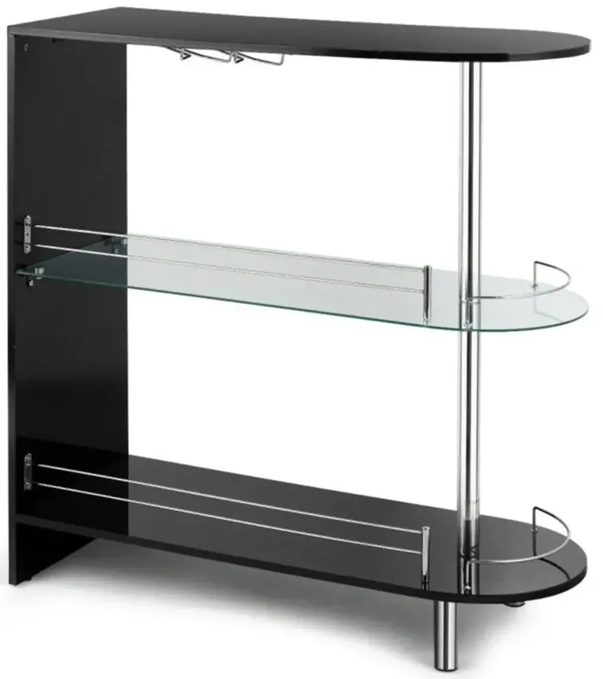 Hivvago 2-holder Bar Table with Tempered Glass Shelf