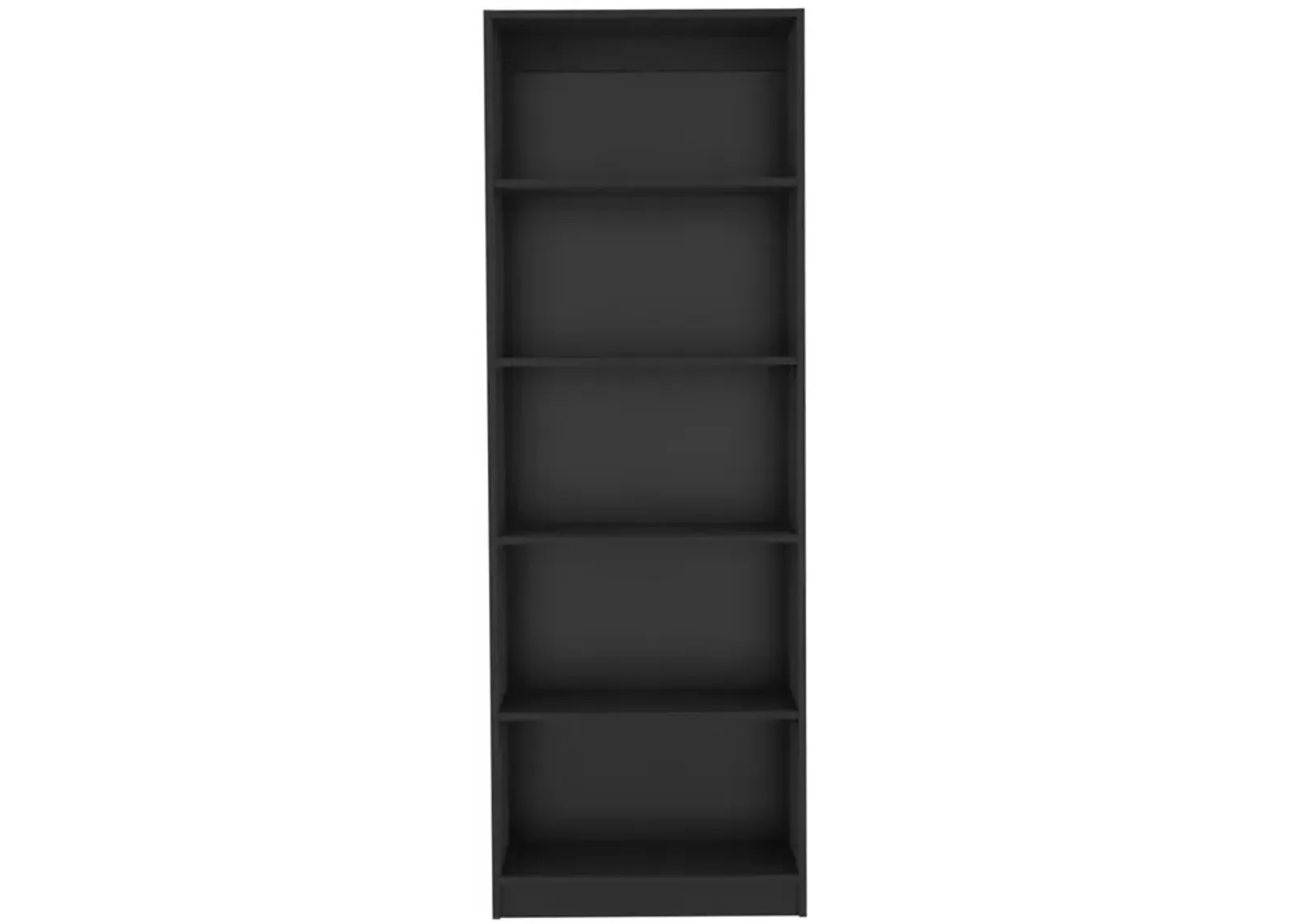 Vinton 4-Tier Bookcase with Modern Storage for Books and Decor, Black