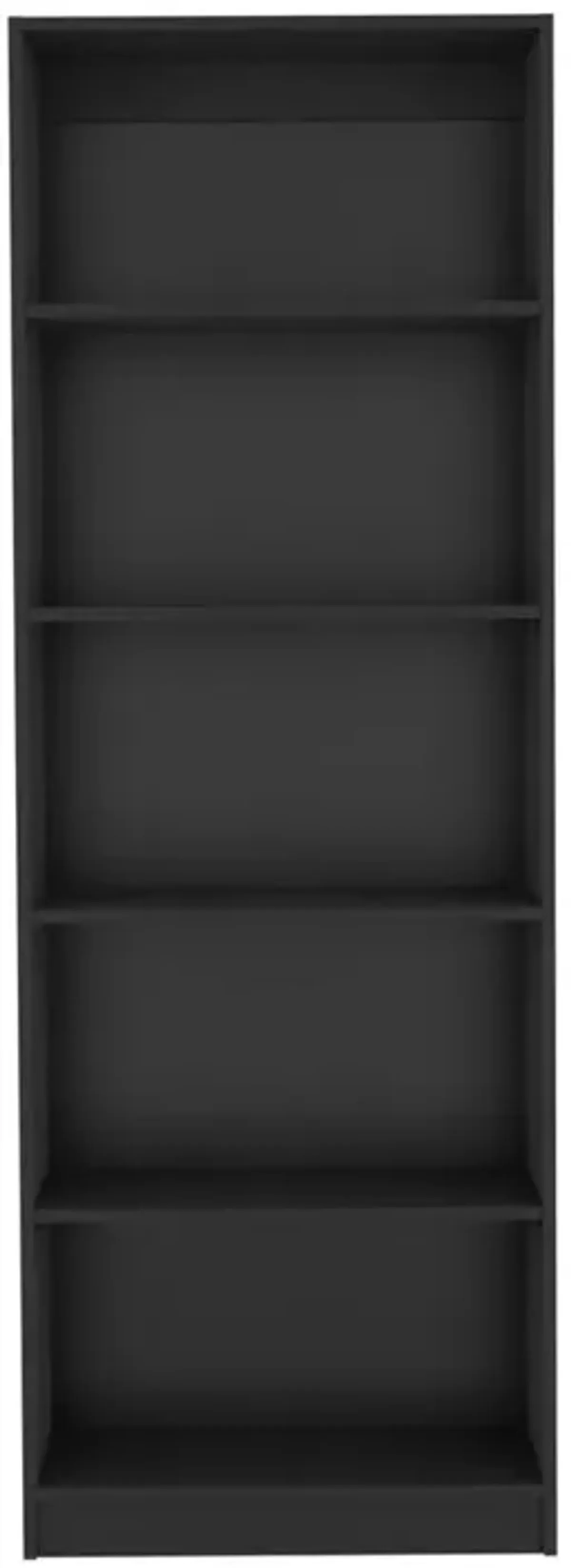 Vinton 4-Tier Bookcase with Modern Storage for Books and Decor, Black