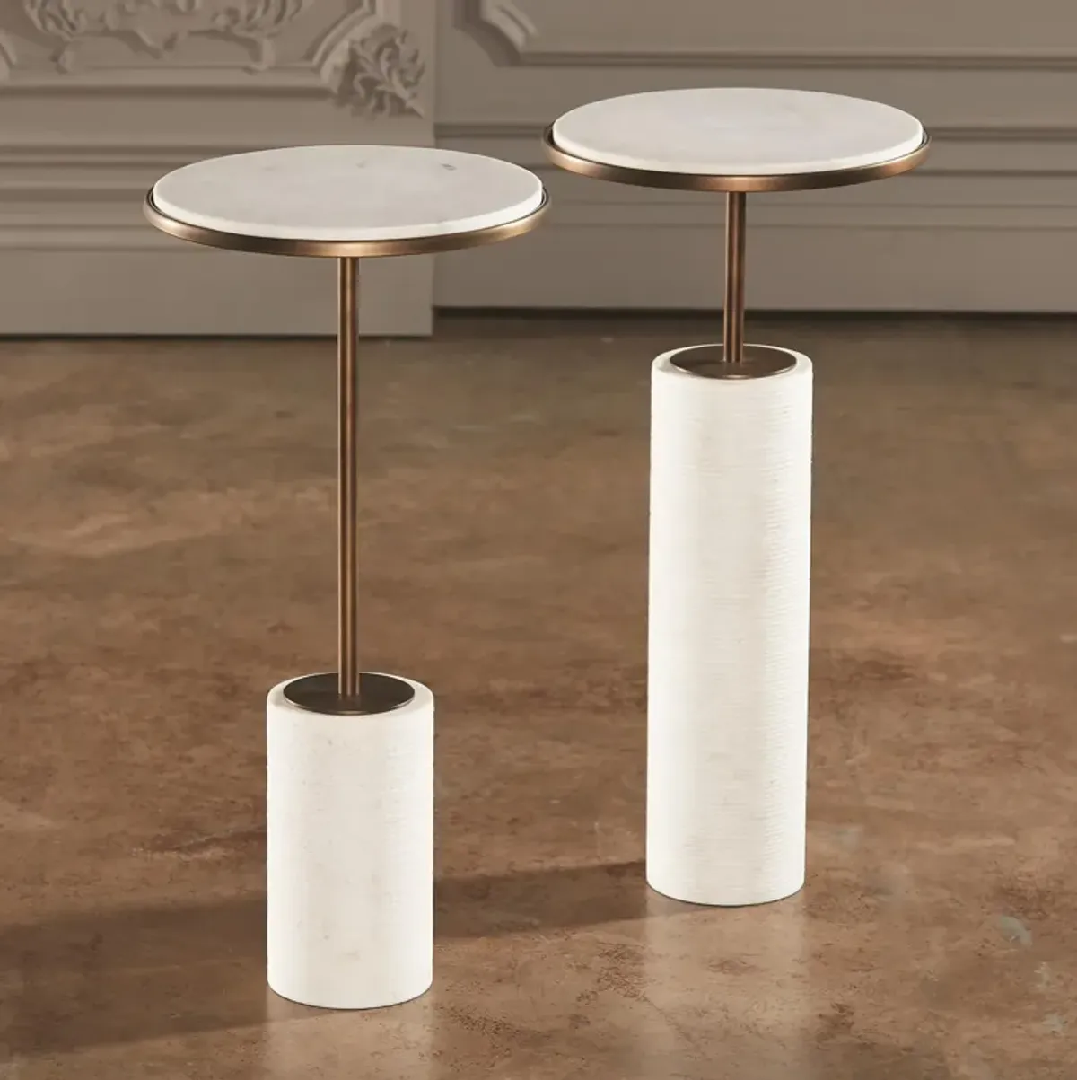 Short Cored Marble Table- Bronze