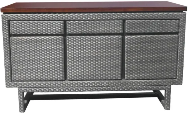 Bavarian Wooded Top  3Drw 3Dr Buffet Cabinet