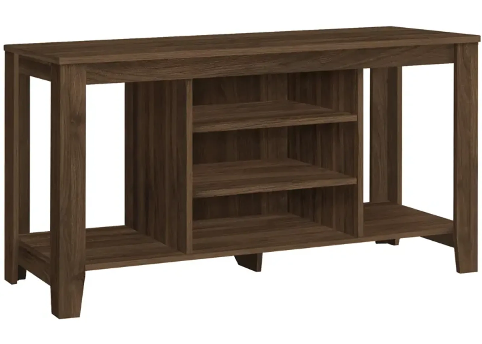 Monarch Specialties I 3566 Tv Stand, 48 Inch, Console, Media Entertainment Center, Storage Shelves, Living Room, Bedroom, Laminate, Walnut, Contemporary, Modern