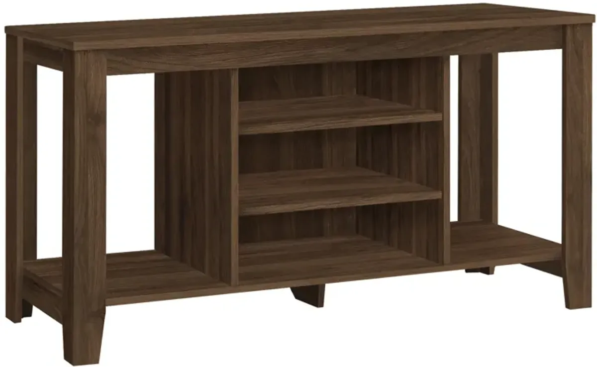 Monarch Specialties I 3566 Tv Stand, 48 Inch, Console, Media Entertainment Center, Storage Shelves, Living Room, Bedroom, Laminate, Walnut, Contemporary, Modern