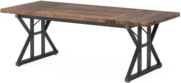 Conference Table, Rectangle Meeting Room Table, Rustic Wood Seminar Table Executive Desk for Office, Conference Room, Deck Boxess