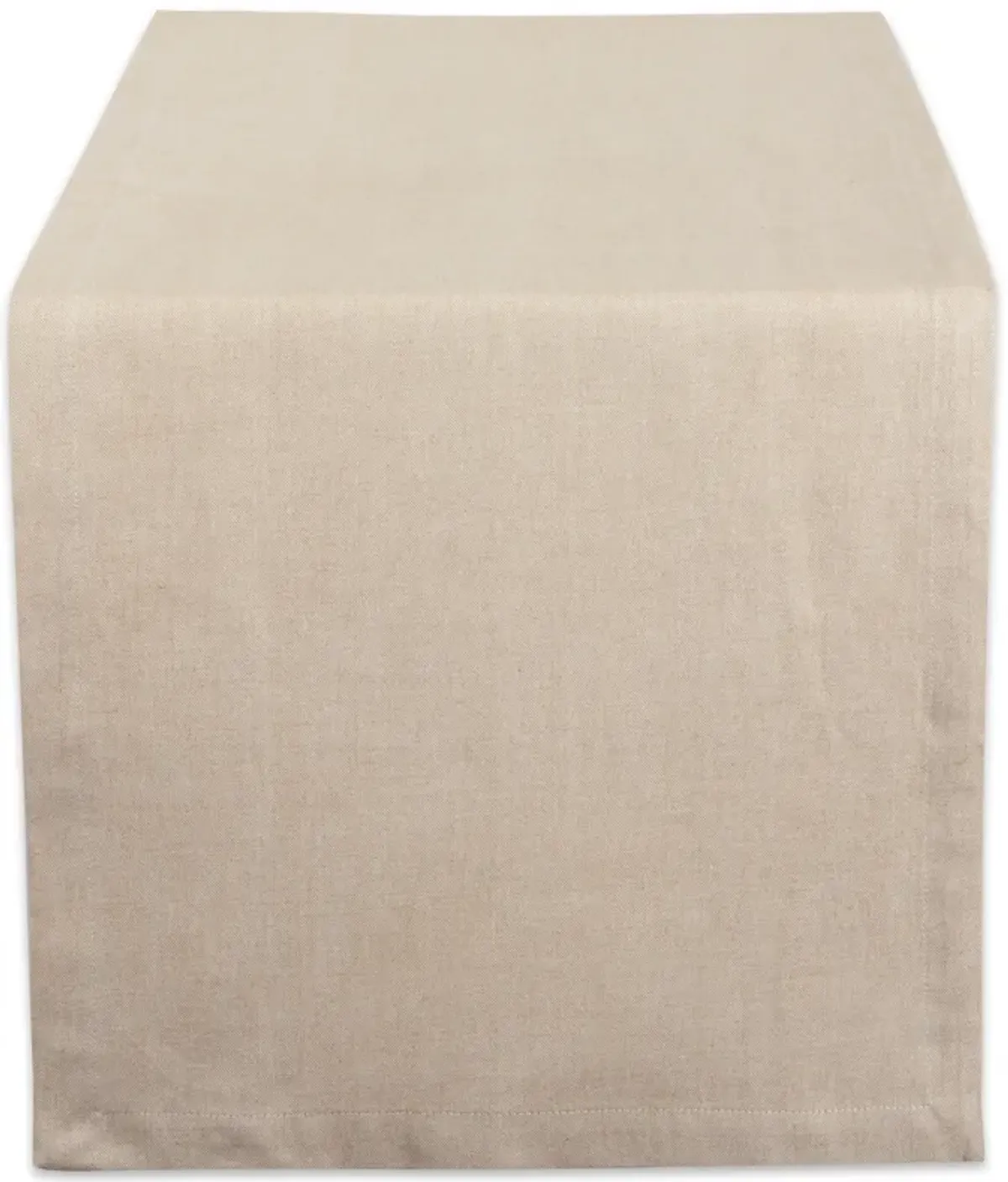 14" x 72" Stark White Solid Chambray Rectangular Table Runner