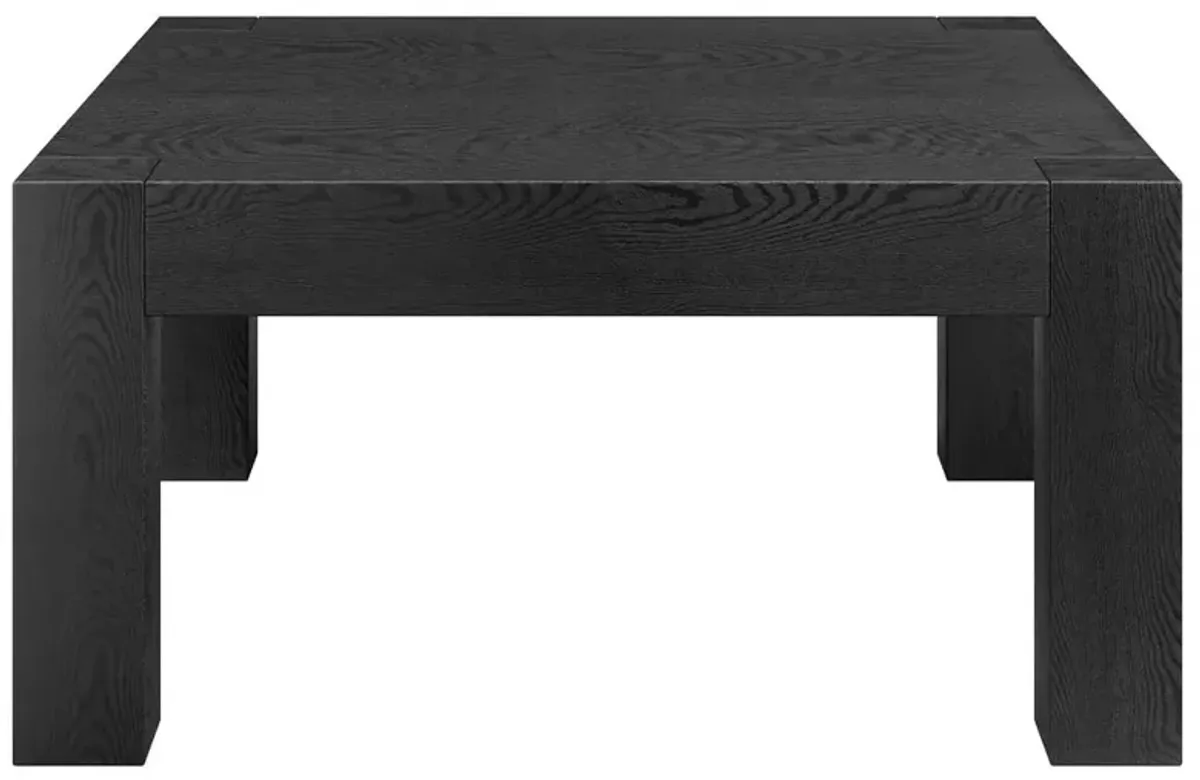 Hudson&Canal Langston 34 Wide Square Coffee Table in Black Grain