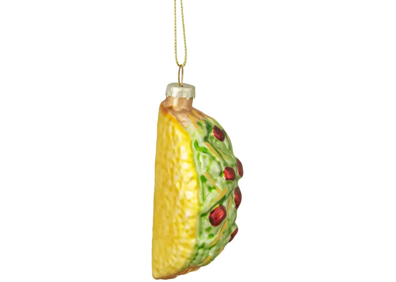 3.5" Yellow Taco Glass Christmas Ornament