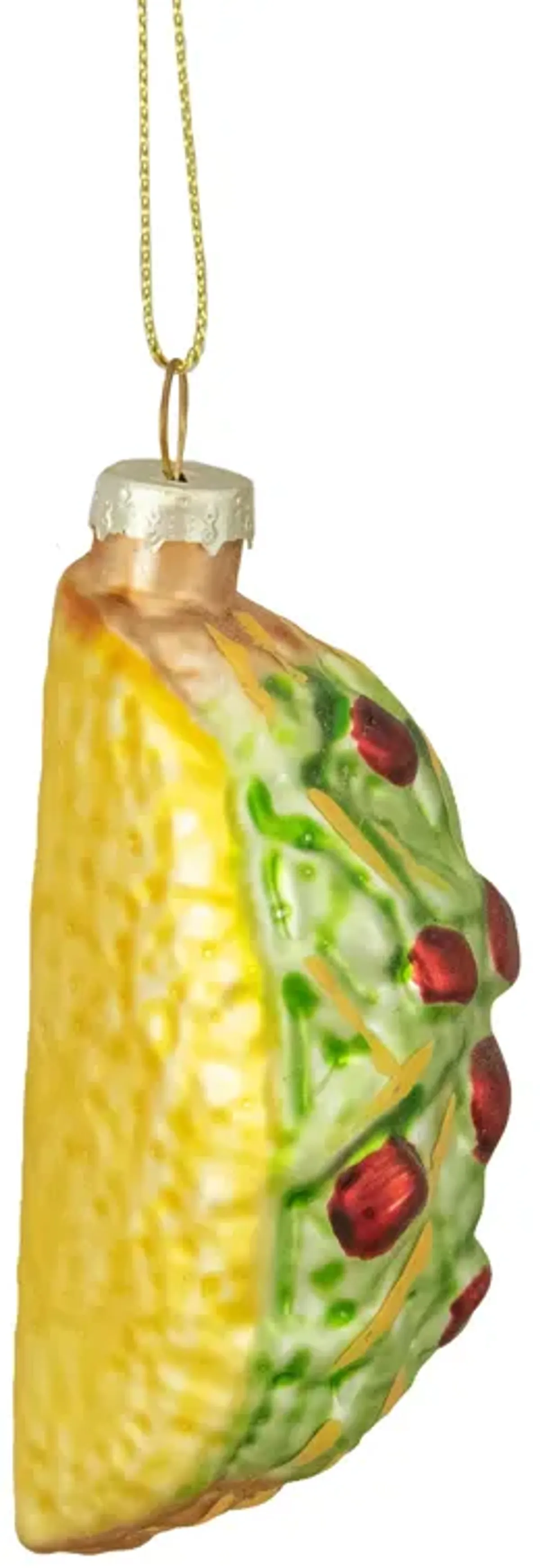 3.5" Yellow Taco Glass Christmas Ornament