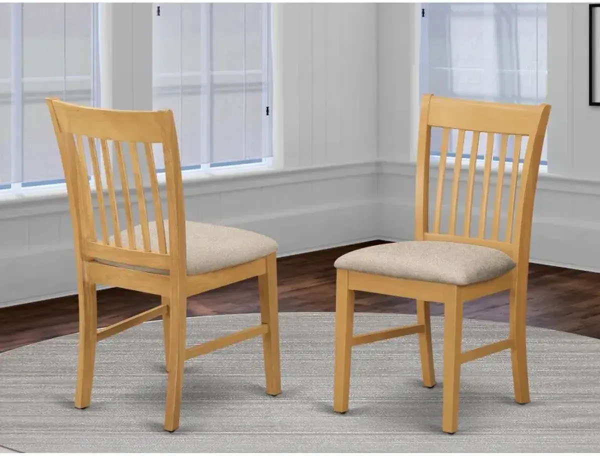 NFC-OAK-C Norfolk kitchen dining chair with Cushion Seat -Oak Finish.