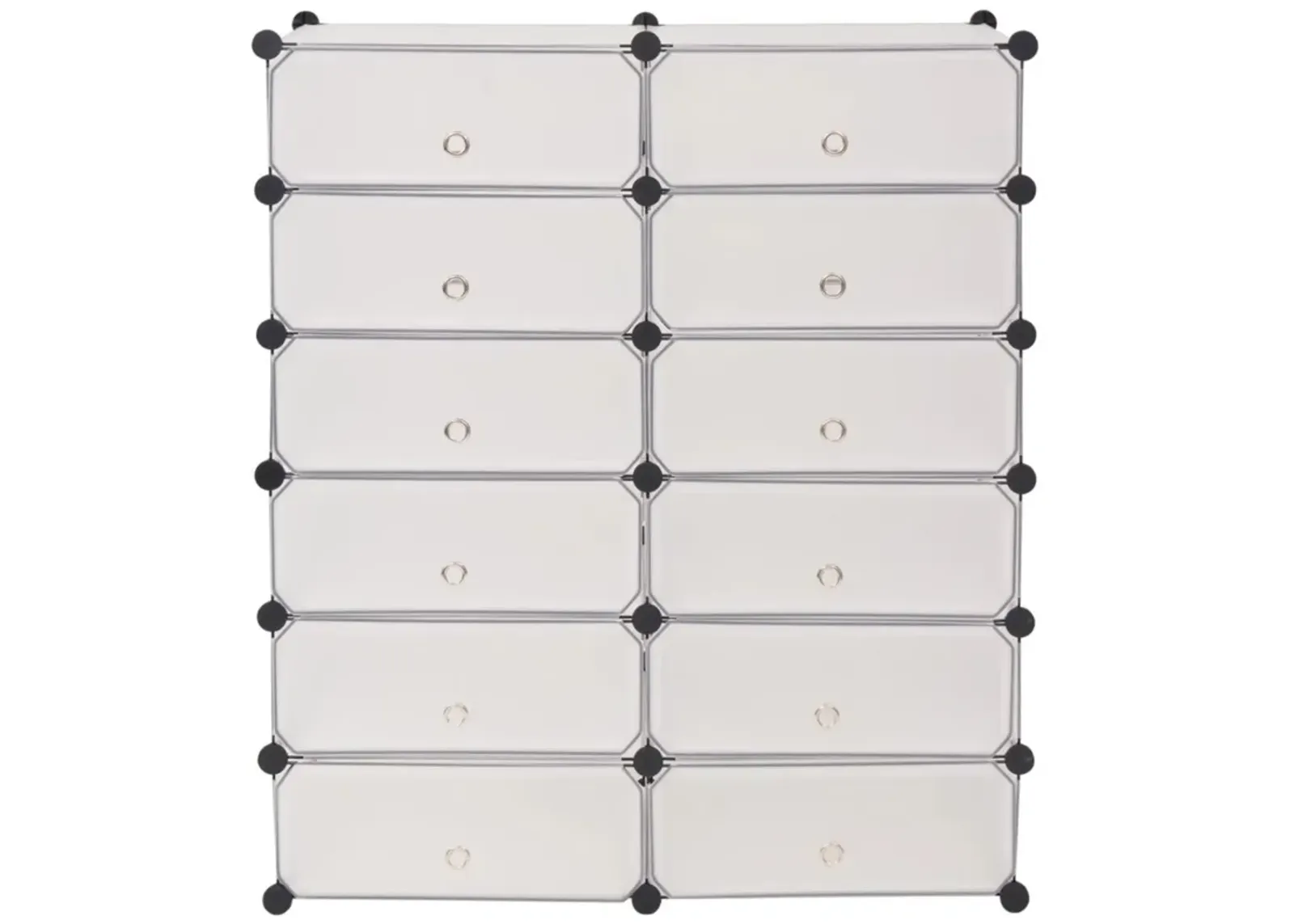 vidaXL Interlocking Shoe Organizer with 12 Compartments White