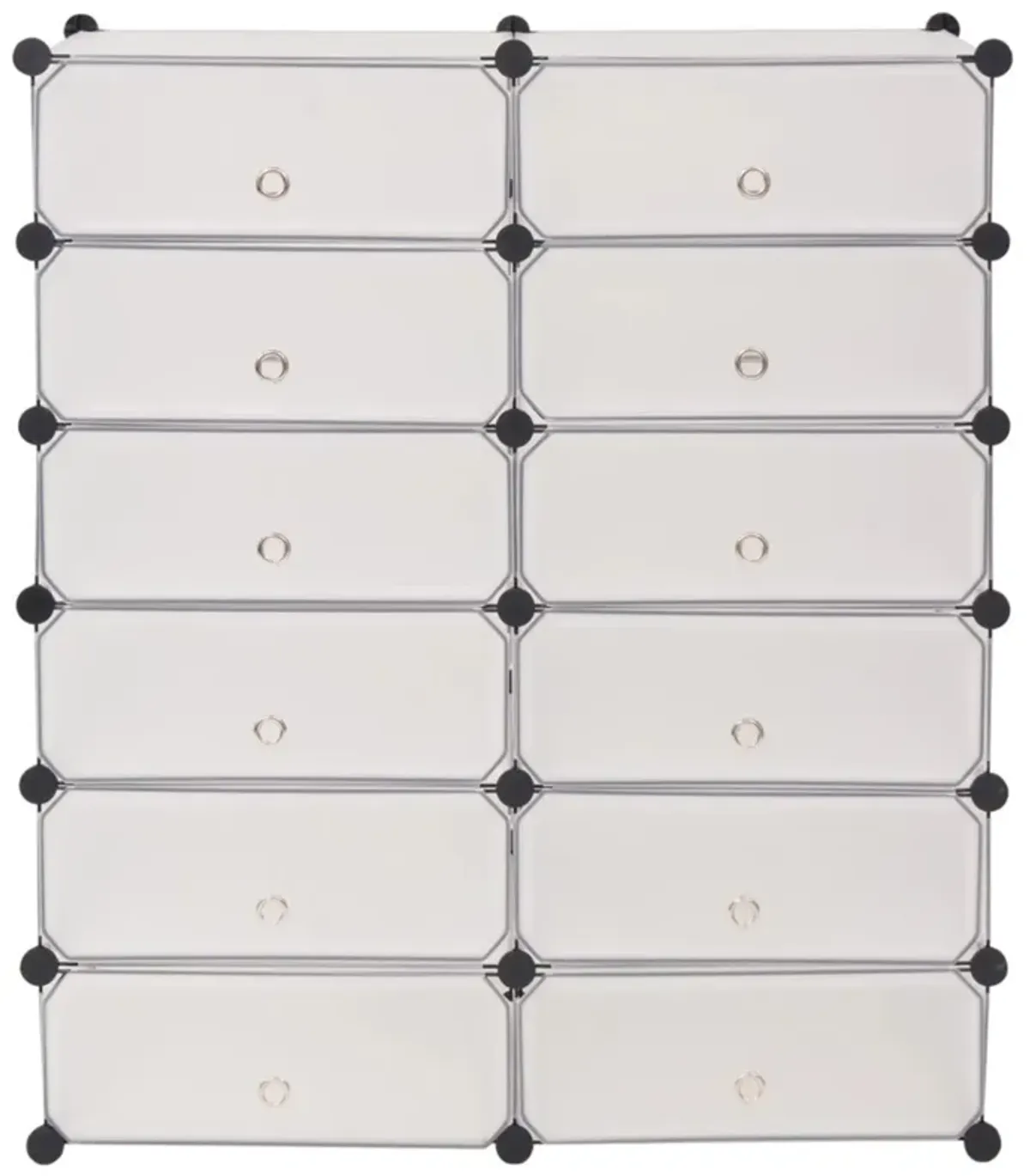 vidaXL Interlocking Shoe Organizer with 12 Compartments White