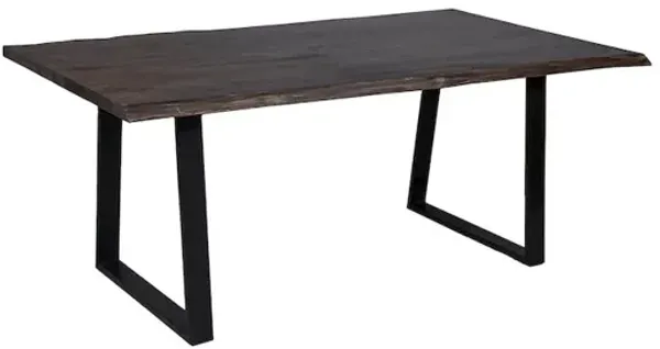 Porter Designs Manzanita Live Edge Solid Sheesham Wood Dining Table, Gray