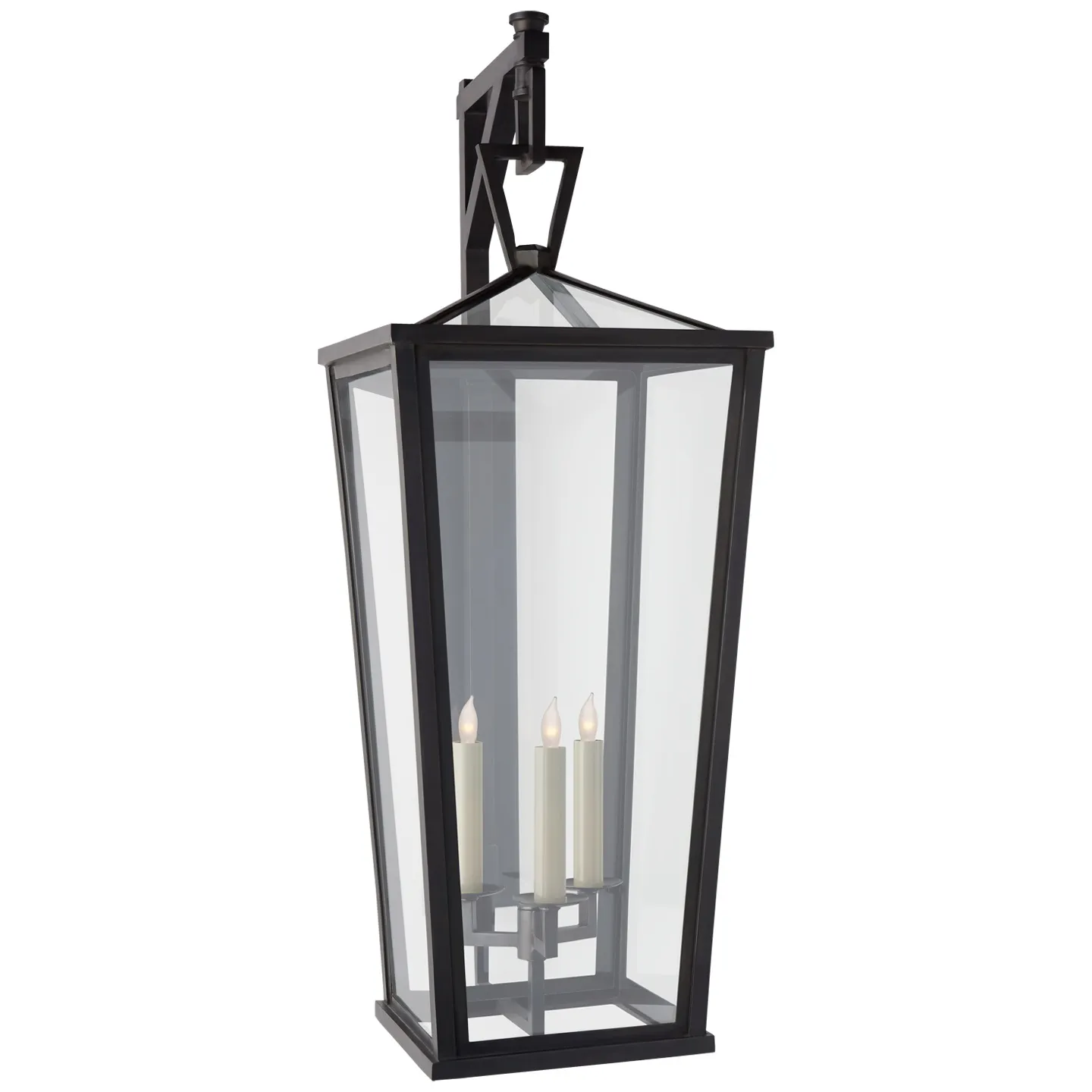 Darlana Grande Tall Bracketed Wall Lantern in Bronze with Clear Glass