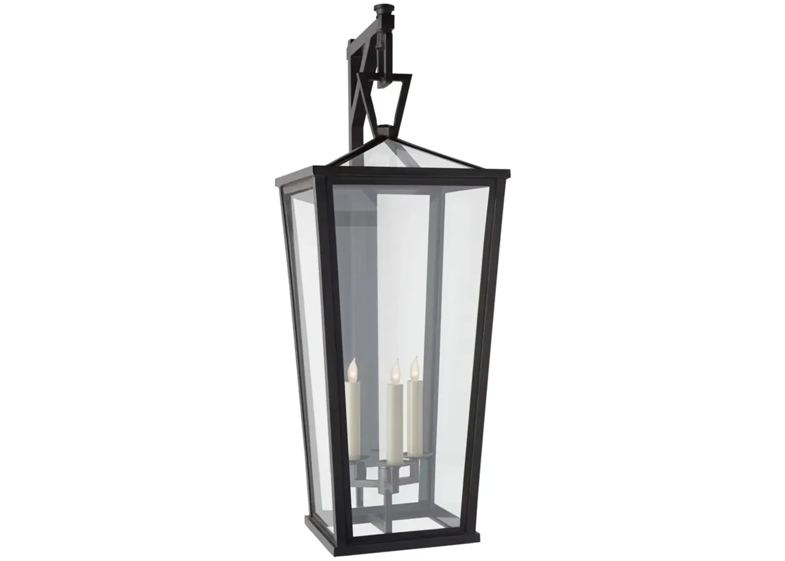 Darlana Grande Tall Bracketed Wall Lantern in Bronze with Clear Glass